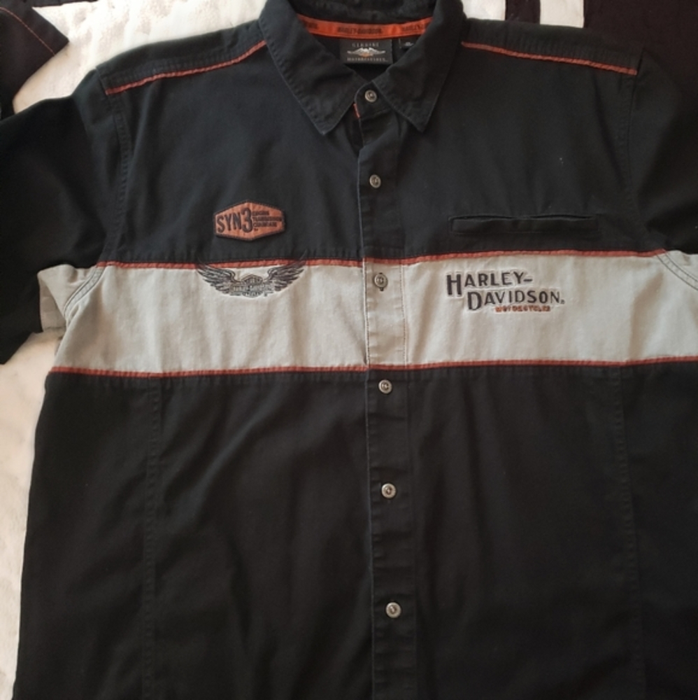 Mens harley-davidson 2xl button down shirt
